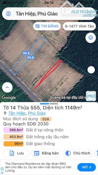 CẦN BÁN ĐẤT MẶT TIỀN DH507 XÃ TÂN HIỆP \\HUYỆN PHÚ GIÁO TỈNH BÌNH DƯƠNG - 2