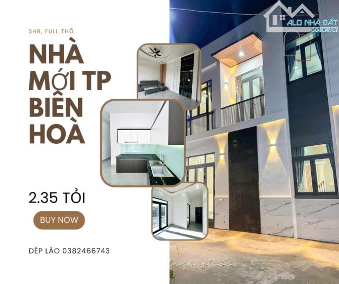 NHÀ 2 TẦNG MỚI ĐẸP KP 2 TRẢNG DÀI - TP BIÊN HOÀ , GẦN HỒ BƠI PHƯƠNG NAM,SHR