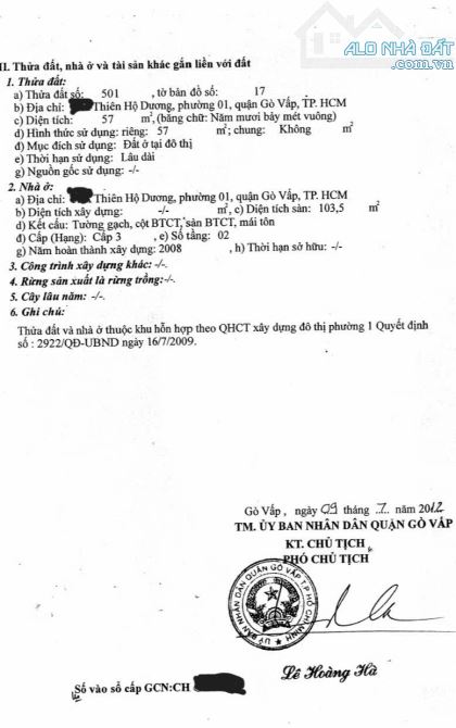 Cần bán căn nhà gò vấp 103 m 3 ty1