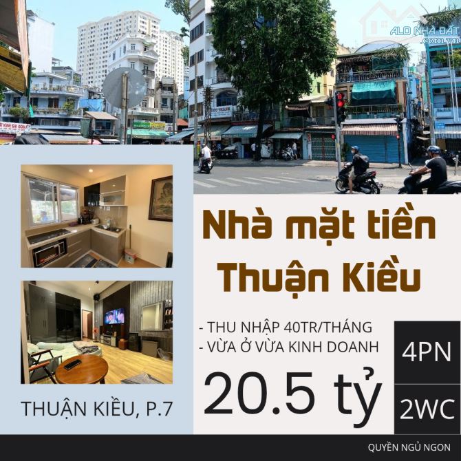 CHDV Mặt Tiền Đường Thuận Kiều, Góc Lê Đại Hành tháng thu 40 triệu