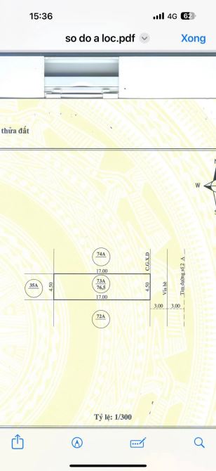 Bán 4 lô đất liền kề đường văn tiến dũng khu TDC p.trần quang diệu dt 76,5m2 giá 1ty650/lo - 1