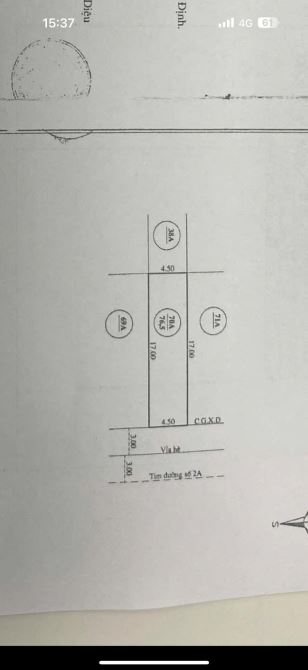 Bán 4 lô đất liền kề đường văn tiến dũng khu TDC p.trần quang diệu dt 76,5m2 giá 1ty650/lo - 3