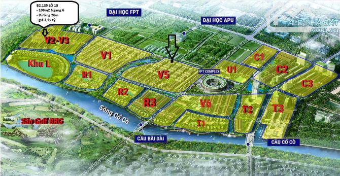 BÁN LÔ B2.135 LÔ 10 -108M2 - TRỤC 26m đường 2 làn giá chỉ 3,9x tỷ - 4