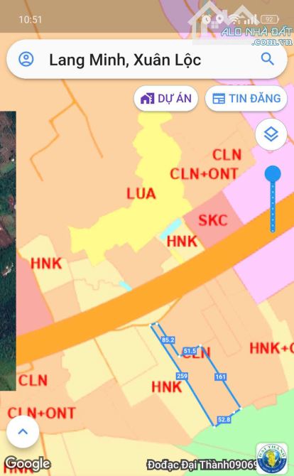 Bán 1,2 ha (12000m) Lang Minh. Xuân Lộc