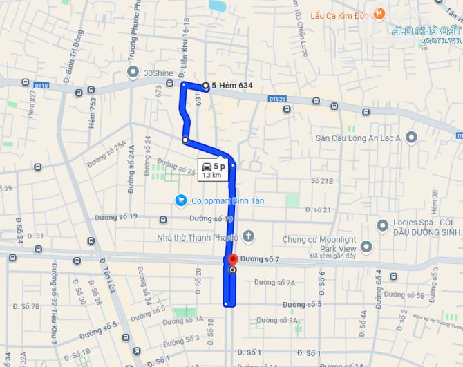 Bán nhà hẻm ôtô 634/ Tinh Lộ 10, DT 5 x 15m, cấp 4, giá 5.5 tỷ. (Tín Hưng)