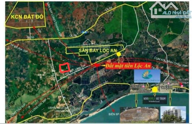 BÁN ĐẤT NỀN THỔ CƯ NGAY SÂN BAY LỘC AN-HỒ TRÀM, CÁCH BIỂN 5 PHÚT- CHỈ 1.35 TỶ - 1