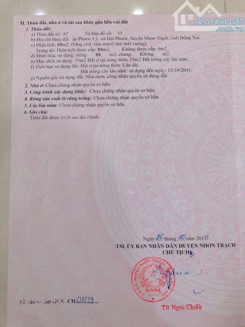 Bán nhà Đại Phước, đất sạch khu dân cư, gần Bưu điện, Điện lực, nước...