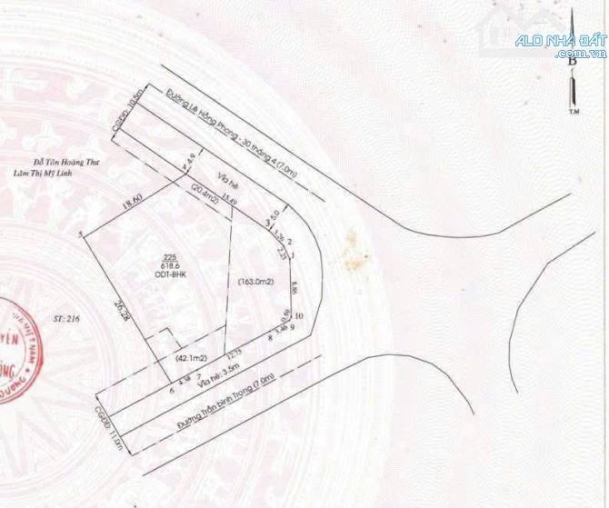 Lô góc Mt Lê Hồng Phong kinh doanh đa nghành nghề 618m2