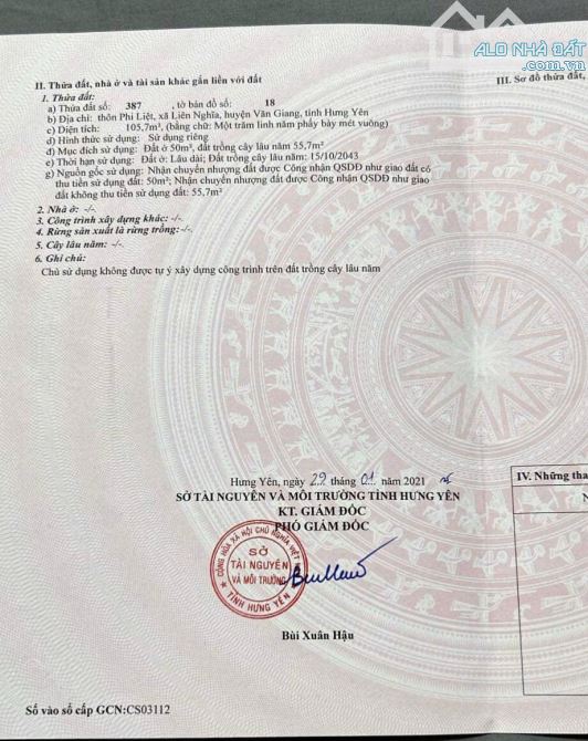 Vị trí tiềm năng sát KĐT Xuân Cầu,  105m2 đất Phi Liệt , Liên Nghĩa, Văn Giang - 2