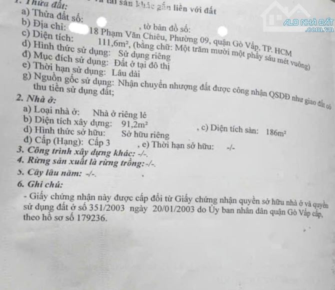 HXH 6m 114/ Phạm Văn Chiêu, P9. 4m x 27m =111m2 Giá chỉ 8,5 tỷ - 2