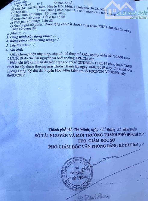 Bán lô đất sổ hồng riêng mặt tiền đường Bà Điểm 4, Hóc Môn - 1