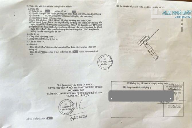 đất 99,5m2 2ty6 TL gần trường cấp 2 Tân Bình 300m, p.Tân Bình, Tp.Dĩ An - 4