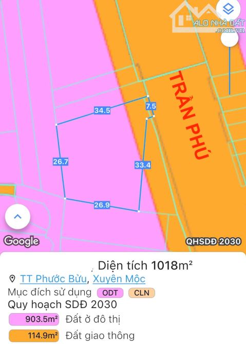 LÔ ĐẤT ĐẸP 1000M2 MT TRẦN PHÚ TRUNG TÂM THỊ TRẤN PHƯỚC BỬU, SẴN THỔ CƯ,GIÁ GIẢM SÂU CỰC RẺ - 4