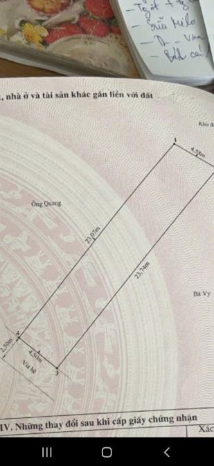 Lô đất khu Đoàn Kết (Quán Nam) - 105m2 - mt 4,5m - vuông vắn - ngõ ô tô - giá 56 tr/m2