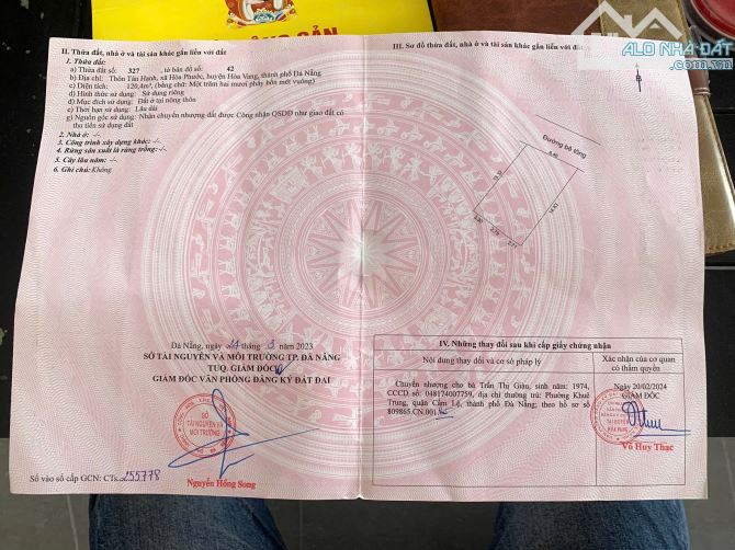 Lô Đất Sạch Đẹp "ĐẶC BIỆT" Xây Được 2 Cái Nhà mà Giá Chỉ 1380 có Bớt Tại Hoà Phước. ĐN - 1