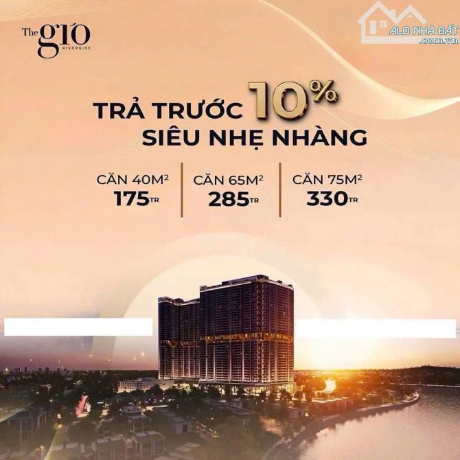 Căn Hộ The Gió Riverside, 2 mặt tiền, 3 mặt sông, 1,6 tỷ/căn, góp 1%/ tháng, 50% nhận nhà - 3