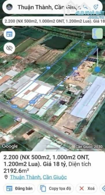 Bán 2.200m2 (NX 500m2), mt Tỉnh 19 Container, Thuận Thành - Cần Giuộc. Giá chỉ 16.5 tỷ - 3