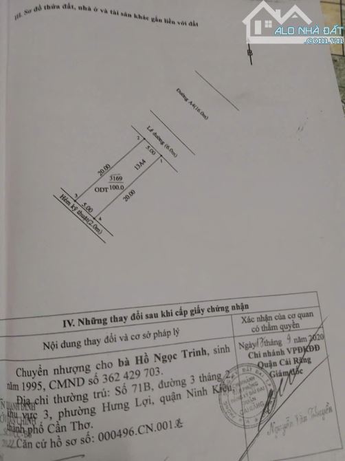 (Chủ gửi) Bán nền số 13 đường A4 kdc Tân Phú ••••••••••••••••••••••••• - Dt: 5 x 20 = 100m - 1