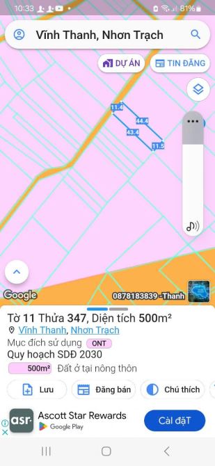Đất biệt thự ngay nút giao 25C & Hùng Vương Vĩnh Thanh. Nhơn Trạch . - 1