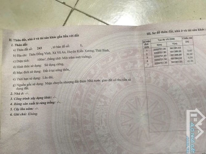 Cần Bán Lô Đất Vị Trí Đẹp Xã Vũ An, Huyện Kiến Xương, TP Thái Bình - 2