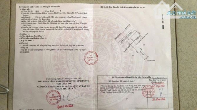 Bán 155m đất mặt tiền đường trường học cấp 3 tân đông hiệp dĩ an.bd - 1