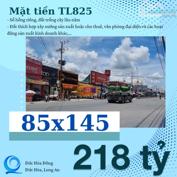 87x147 giá 17triệu/m Mặt tiền TL825. Gần 12.800m