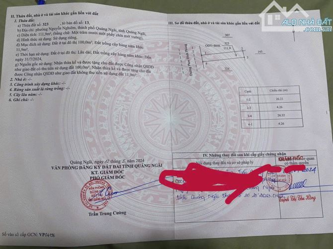 Bán đất mặt tiền Phan Đình Phùng gần Trần Hưng Đạo TP Quảng Ngãi