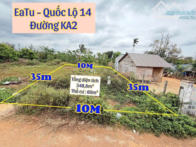 Đất đường KA2 sau chợ Eatu gần trục chính đường buôn Krong A