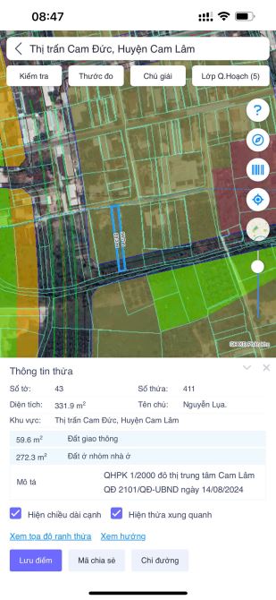 12 Triệu/m2!! 2 Mặt Tiền Khu Bàn Cờ Cam Đức