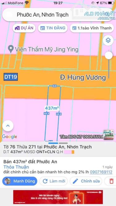 Cần bán 437 m2 mạt tiền hùng vương giá mềm
