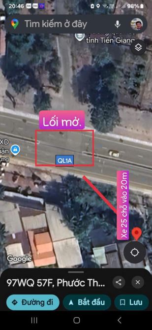 Ngay sát QL1A. Cầu Rượu, Châu Thành, TG. Bán rẻ khu đất rộng 2.260m2 tặng nhà, - 1