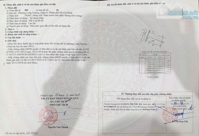 Bán Đất Full TC – ngay cầu Ông Nhiêu đường Nguyễn Duy Trinh, P. Long Trường, Tp. TĐ – Hẻm