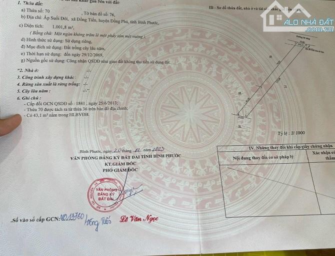 Bán gấp Sào Đất đang trồng mít giá 395tr, Đồng Tiến Đồng Phú