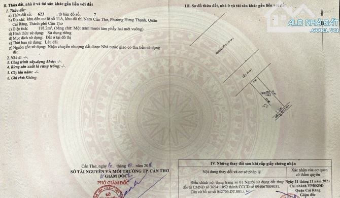 (Nc) Bán cặp nền đường Lê Trọng Tấn Q. Cái Răng, TP. Cần Thơ.