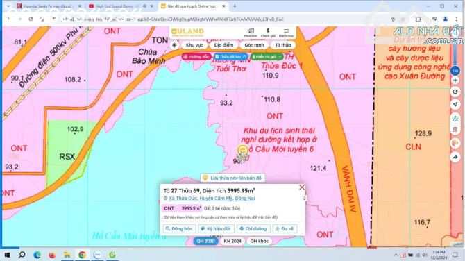 Bán đất quy hoạch ONT sát SB Long Thành.Tiện ở, kinh doanh du lịch, sát hồ, vành đai 4 HCM - 1
