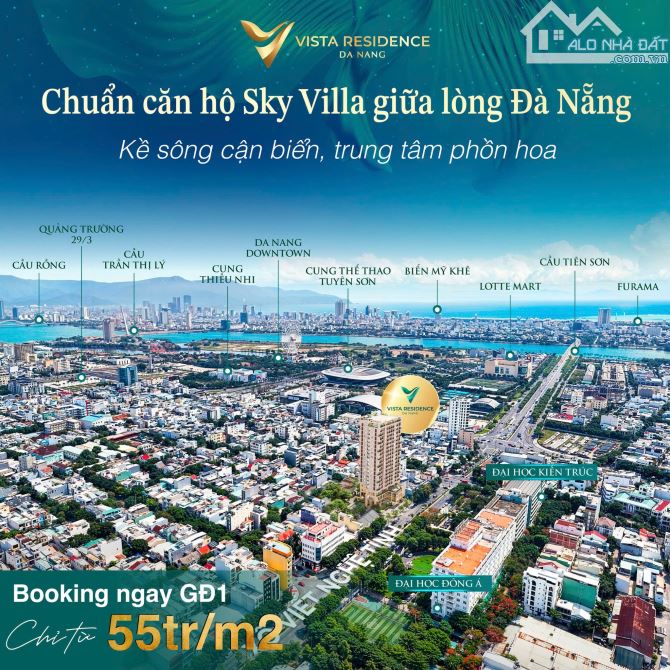 Siêu phẩm dòng tiền dự án The Vista đang cho thuê 20-25tr/tháng,2PN view sông hàn và pháo - 1