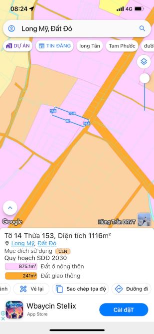 LÔ ĐẤT LÔ MỸ PHƯỚC HẢI ĐẤT ĐỎ BRVT MỘT LÔ RẺ NHẤT THỊ TRƯỜNG  DT 1116 m 2 16x70 đã cãn 100