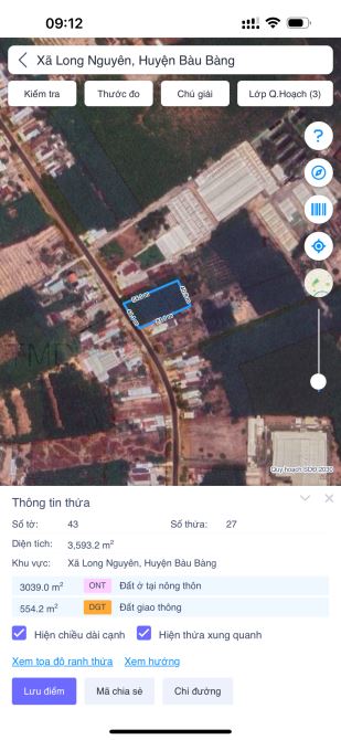 Bán lô đất 3593m2 mặt tiền 44m đường DT 749A Xã Long Nguyên, Bàu Bàng, Bình Dương