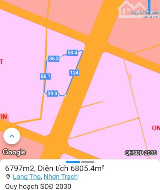Bán đất 2 mặt tiền trước sau 6800m2 Đường Huỳnh Thúc Kháng, Long Thọ, Nhơn Trạch, Đồng Nai