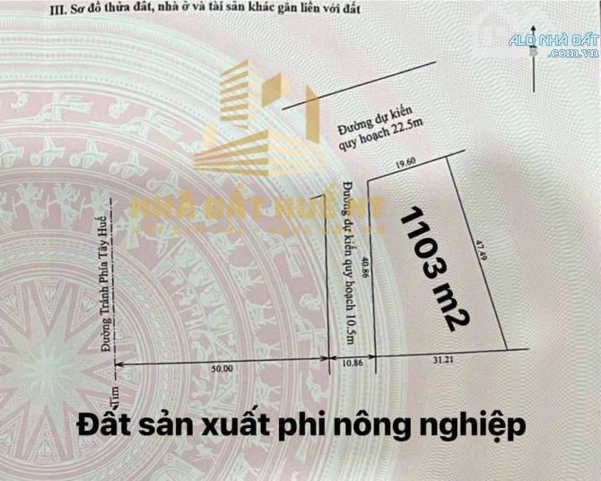 Bán 1103m đất SX Phi Nông Nghiệp 2 mặt tiền đường Kim Phụng (QL1A) gần siêu thị GO