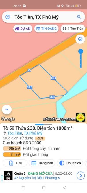 Bán gấp 4 lô đất liền nhau Tóc Tiên dt 4200m2 có 158m đường nhựa giá 8 tỷ - 2