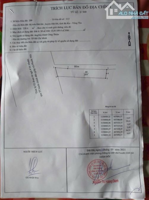 LÔ GÓC MẶT TIỀN TỈNH LỘ 44A ( VÕ THỊ SÁU) VỀ BIỂN PHƯỚC HẢI- TT THỊ TRẤN ĐÂT ĐỎ - BRVT - 3