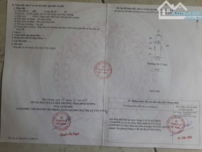 Bán Đất Gấp Ở Phường Hội Nghĩa Thành Phố Tân Uyên - 1