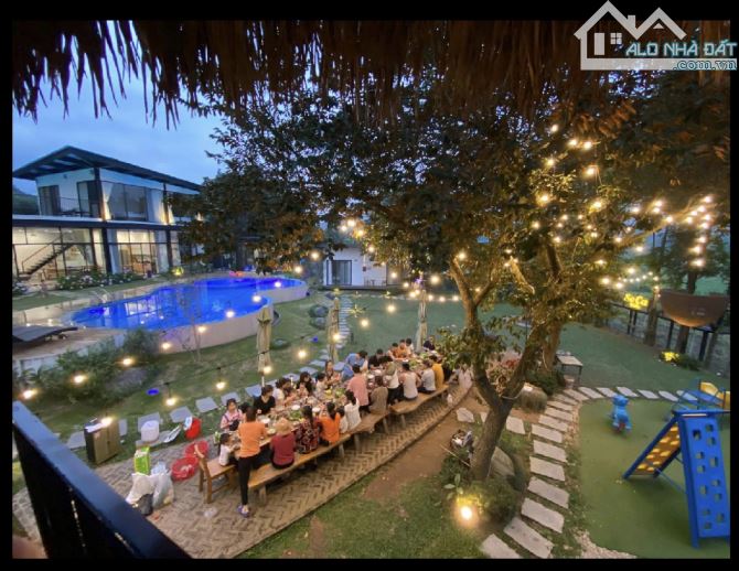 Siêu Villa nghỉ dưỡng Ba Vì, Hà Nội 2120m2, 2 tầng, mt 50m Tổ hợp 7 phòng, bulgalow,bể bơi - 2