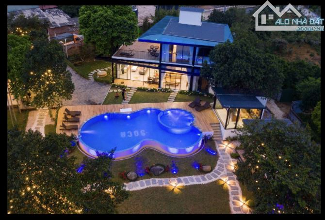 Siêu Villa nghỉ dưỡng Ba Vì, Hà Nội 2120m2, 2 tầng, mt 50m Tổ hợp 7 phòng, bulgalow,bể bơi - 4
