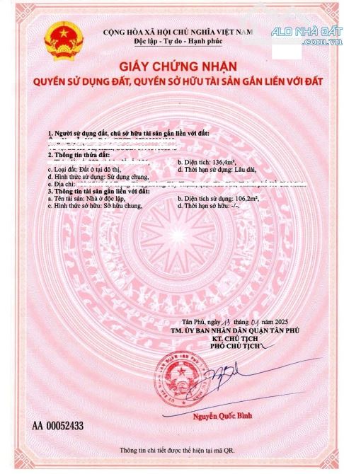 ✨ Bán Đất tặng Nhà C4, Tân Phú mà giá còn rẻ hơn Bình Tân. Ngang 4.43M x Dài 14M - 4.35 Tỷ - 6