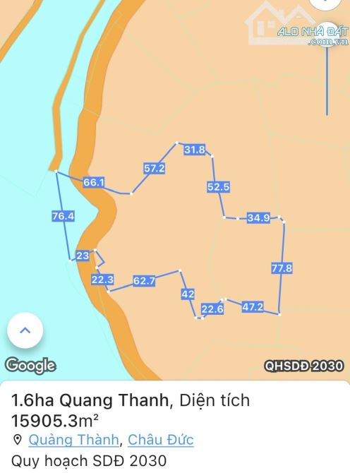 Lô đất lớn hiếm hoi view trực diện Hồ Quảng Thành 16.000m2 sẵn nhà, sẵn 300m2 thổ cư