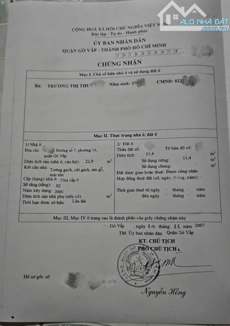 Bán nhà nhỏ thống nhất , phường 16, gò vấp