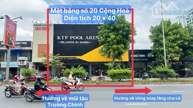 Cho thuê nhà mặt tiền 20A Cộng Hòa, P04, Tân Bình. Trệt, DT 800m2, 20x40 chỉ 280tr