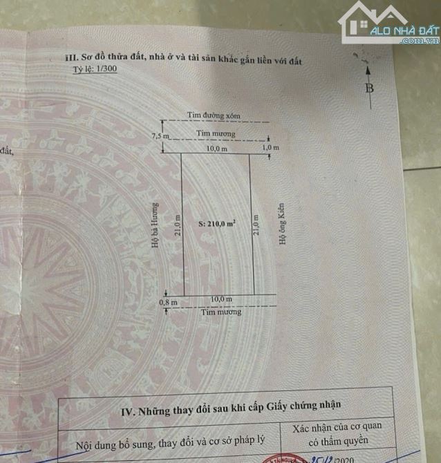 Chính chủ gửi bán lô đất 210m nông xá tân tiến an dương